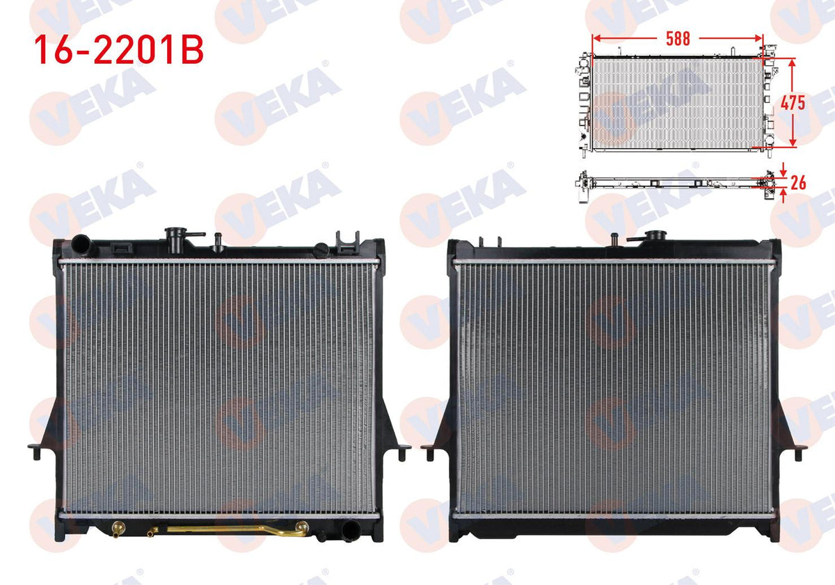 Veka 16-2201B Su Radiator Brazing Isuzu D-Max (8Dh) 3.0 D 4X4 A-T 2002-2012 — Radiators & Fans