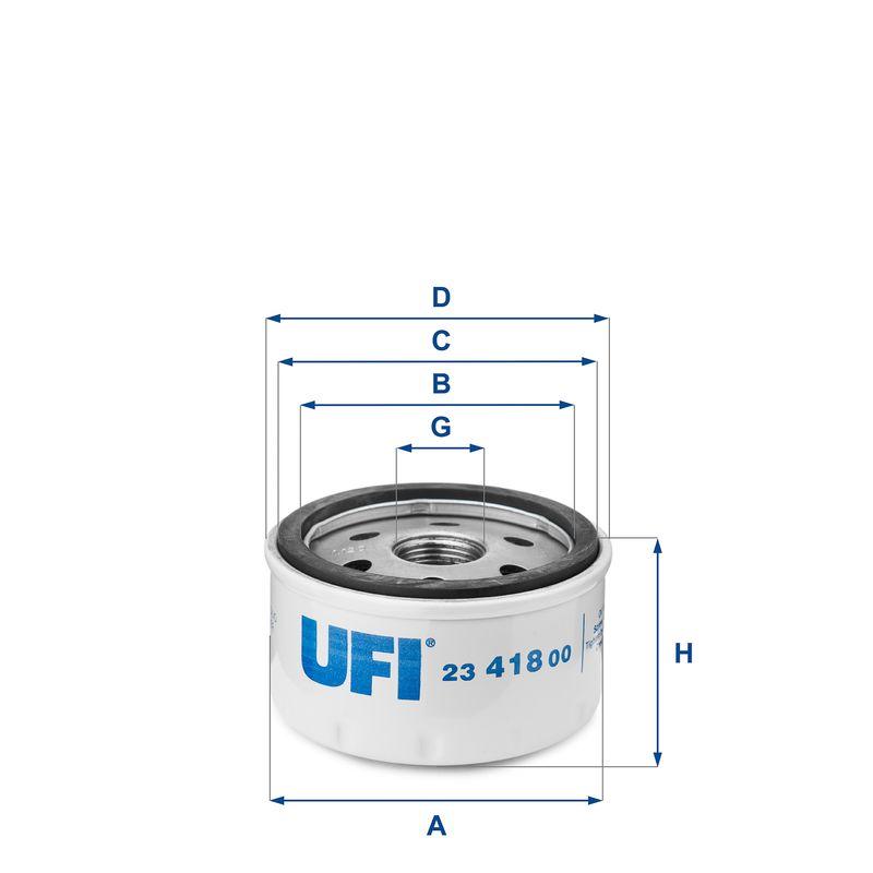 Ufi 23.418.00 Oil Filter 11 (B/C37_) 83-88 1.1, 18 (134_) 78-86 1.4 — Oil Filters