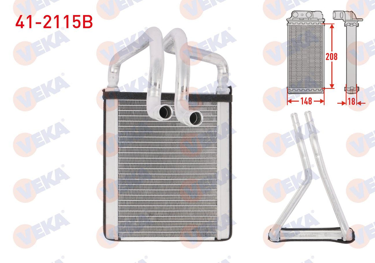 Veka 41-2115B Heater Radiator Brazing Hyundai Tucson 2.0 CRDi 2004-2010 — Radiators & Fans