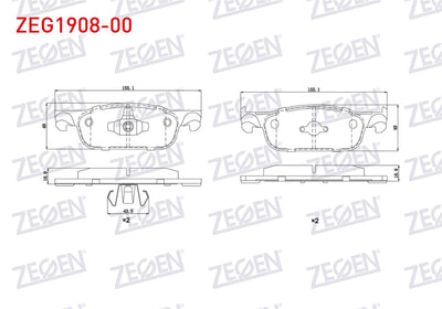 Zegen ZEG1908-00 Brake Pad Front Renault Clio IV 1.5 dCi 2012-/ Clio IV 0.9 TCE 2012-/ Clio IV 1.2 16V 2012-/ Cl — Brake Pads