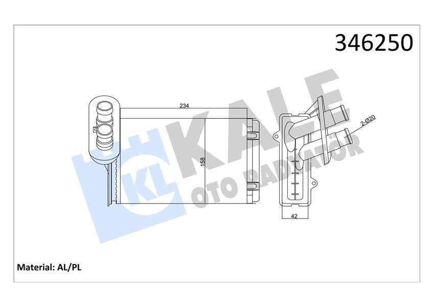 Kale 346250 Heater Core Golf.III.IV-Polo — Heater & Blower