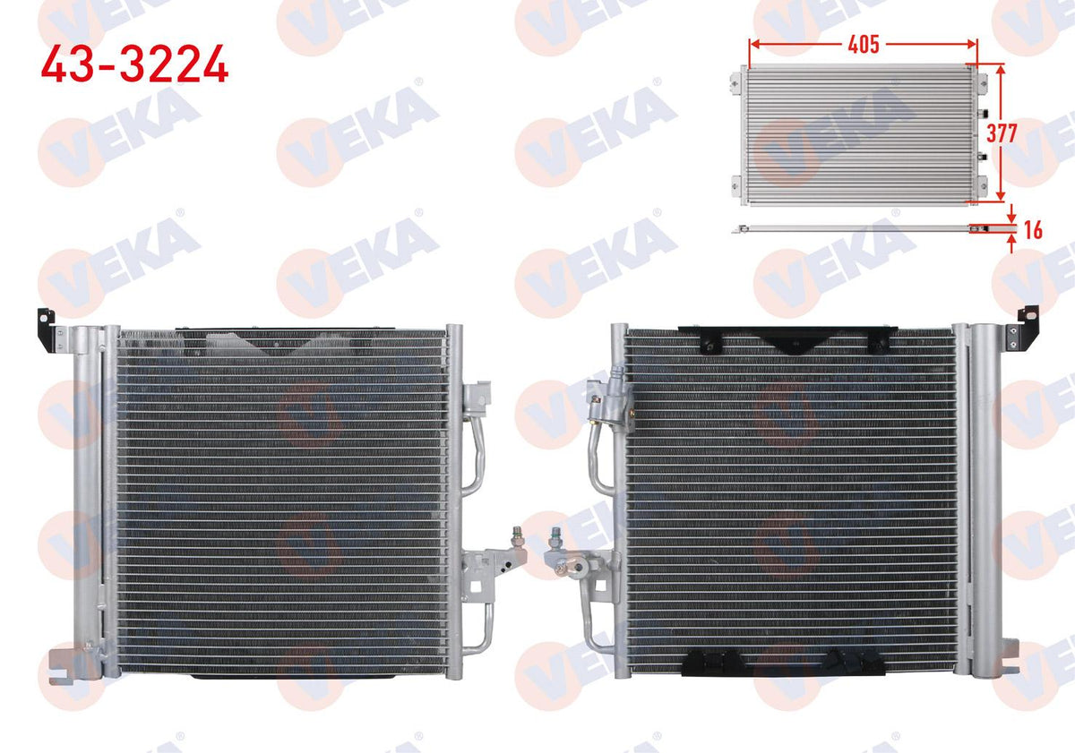 Veka 43-3224 A/C Condenser Opel Astra H 1.3 CDTi 2004-2010 — Condensers & Evaporators