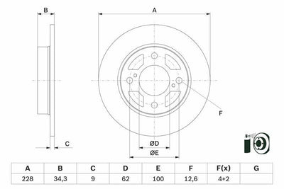 BOSCH 0986479F38 Rear Brake Disc for Swift 1.0 - 2 Pack — Brake Rotors & Drums
