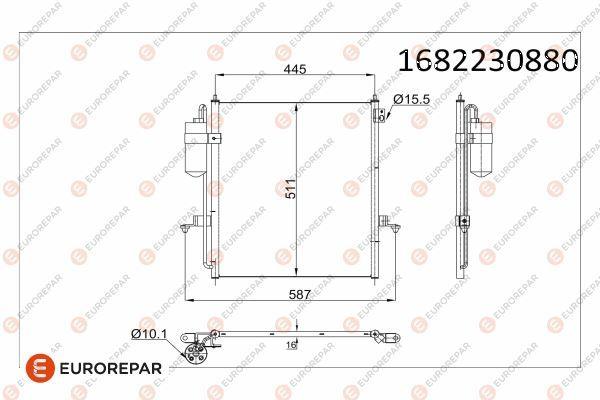 Eurorepar 1682230880 A/C Condenser Mitsubishi L200/Triton (KA_T/KB_T) 97-00 — Condensers & Evaporators