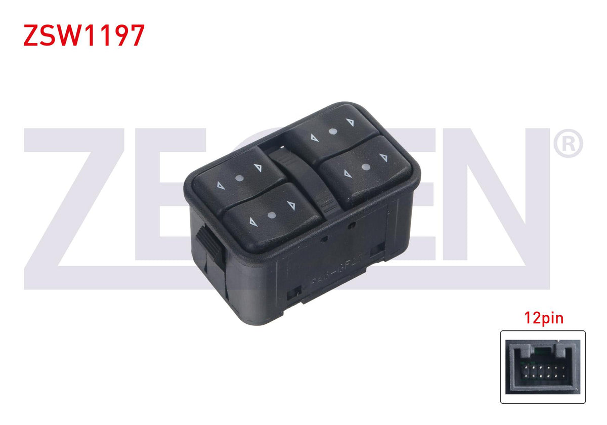 Zegen ZSW1197 Glass Release Switch Group 12 Pin Opel Astra G-Zafira A 1998-2005 /Meriva A 2003-2010 — Switches & Relays