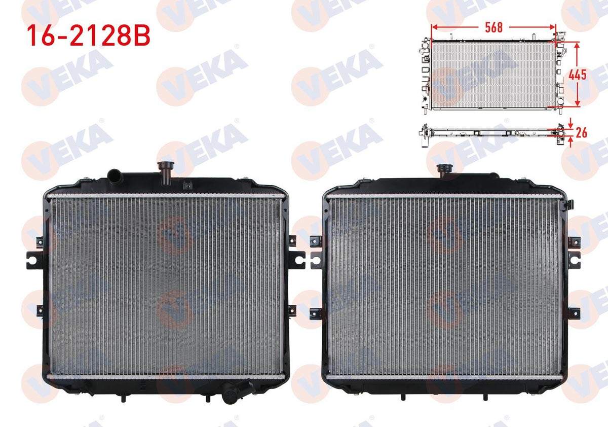 Veka 16-2128B Su Radiator Brazing Hyundai H100 Van 2.5 D M-T 2004 — Radiators & Fans