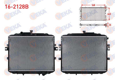 Veka 16-2128B Su Radiator Brazing Hyundai H100 Van 2.5 D M-T 2004 — Radiators & Fans