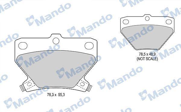MANDO MBF015850 - Rear Brake Pad Set for 01-04 Corolla, Verso, Yaris — Brake Pads