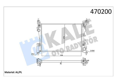 Kale 2501082AL Water Radiator Opel Corsa D/E Adam 1.2/1.4 A12XER/A14XER 09- — Radiators & Fans