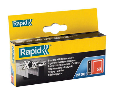 Rapid 23808000 Staples Series 53, 8 mm, Stainless Steel (1 pack/2500 pcs)