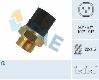 FAE Fan Switch 95-102°C - 3-Pin Connector for Golf, Bora and 3 more models — Temperature Sensors & Switches