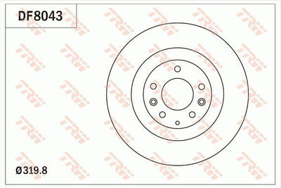 TRW DF8043 Brake Disc Front Air 320 mm Mazda CX-7/CX-9 07-13