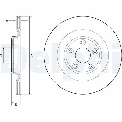 Delphi BG4833C Brake Disc Jaguar S-Type-Xf Rear Set — Brake Rotors & Drums