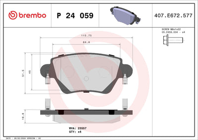 Brembo P24059 Brake Pad Rear Low-Met Ford — Brake Pads
