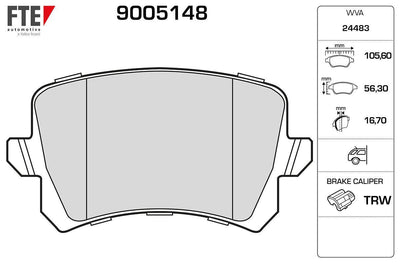 Fte 9005148 Brake Pad Rear Passat / Tiguan / Q3 06 > — Brake Pads