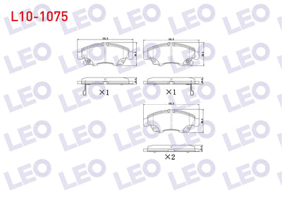 LEO L10-1075 Brake Pad Front with Wear Indicator Honda Civic VI 1.4i 1995-2001 / Civic VI 1.5i 1995-2001 / City — Brake Pads