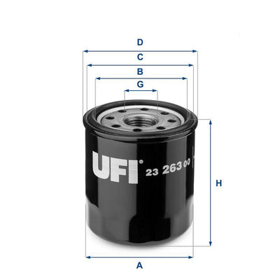 Ufi 23.263.00 Oil Filter Toyota Corolla-Avensis-Yaris-Auris-Camry-RAV4-C-HR 88-22 — Oil Filters