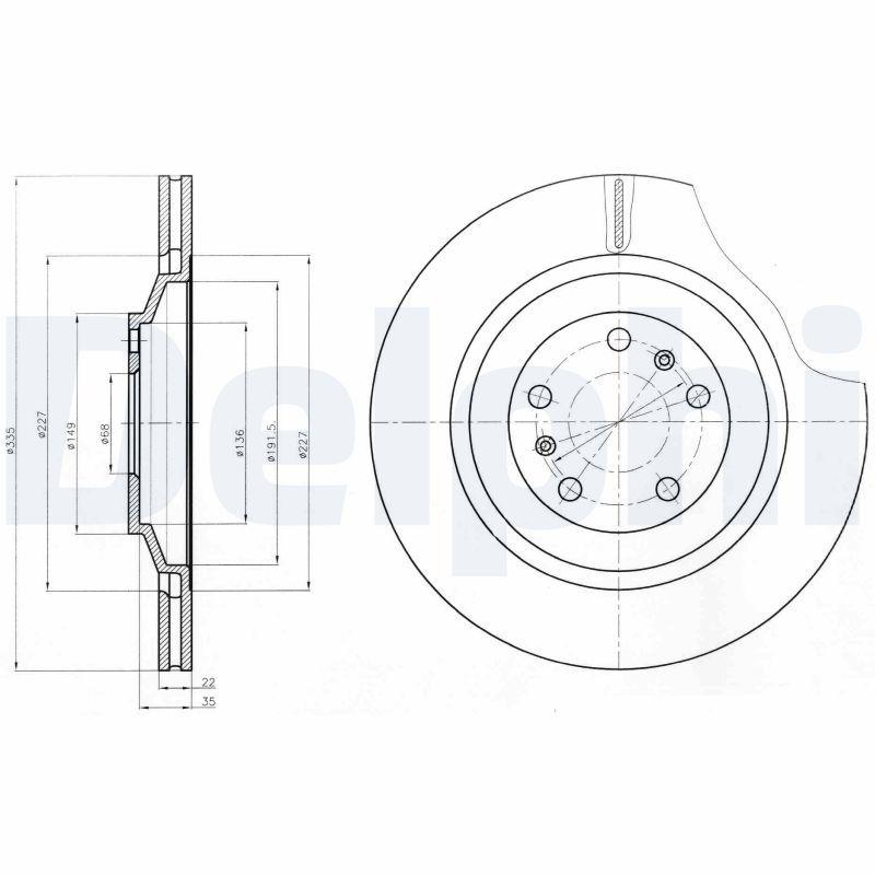 Delphi BG4292C Brake Disc (Twin Pack)-Painted, Drilled — Brake Rotors & Drums