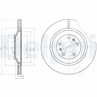 Delphi BG4292C Brake Disc (Twin Pack)-Painted, Drilled — Brake Rotors & Drums