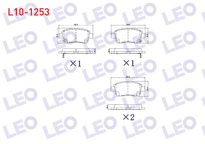 LEO L10-1253 Brake Pad Front Toyota Yaris (_Cp10) 1.3i with Wear Indicator 16.50mm 1999-2005 — Brake Pads