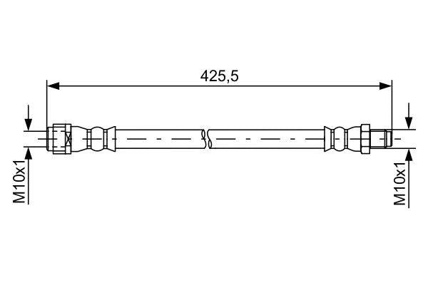 Bosch 1987481610 Brake Hose Mercedes E-Series W212/S212, CLS C218 Front 09-16 — Brake Hydraulics
