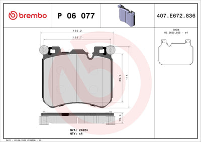 Brembo P06077 Brake Pad Front Low-Met BMW — Brake Pads