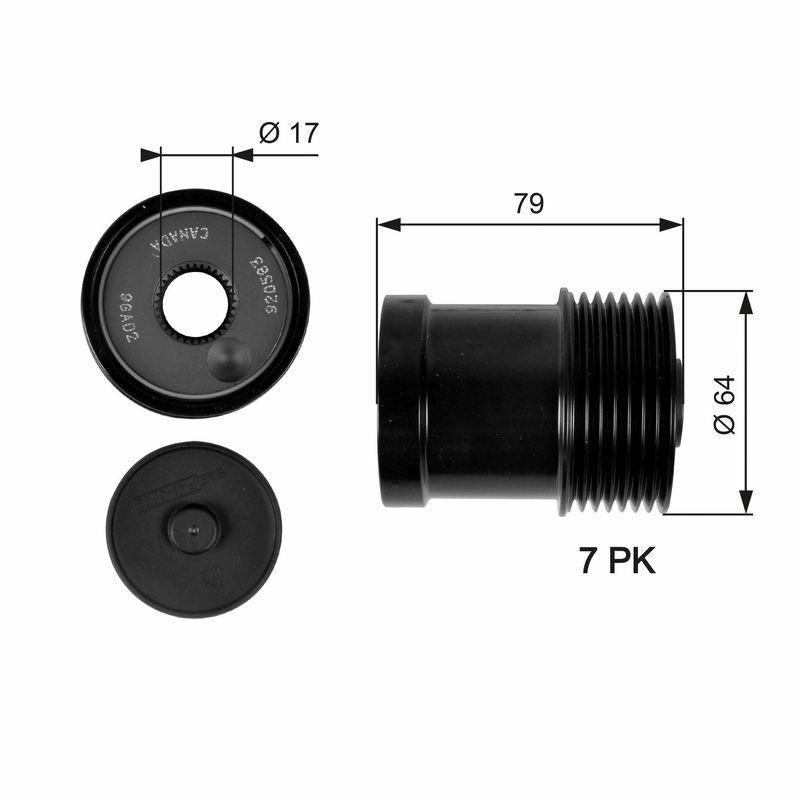 GATES OAP7104 Alternator Pulley - 01 Transit 2.4Tdci — Starting & Charging