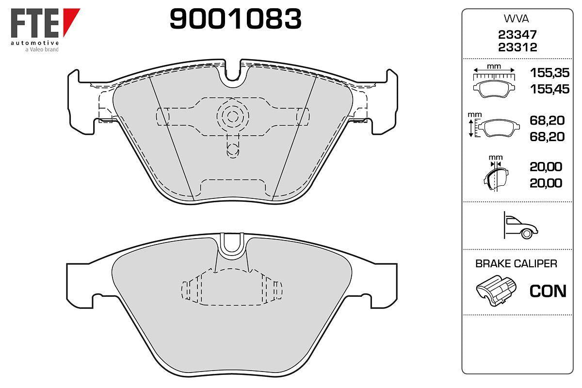 Fte 9001083 Brake Pad Front BMW E60 E65 E90 E92 E93 E84 — Brake Pads