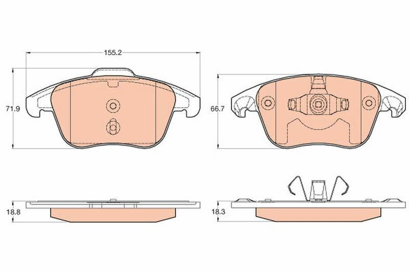 TRW GDB2025 Front Brake Pad For Citroen C4 & Peugeot 307 — Brake Pads