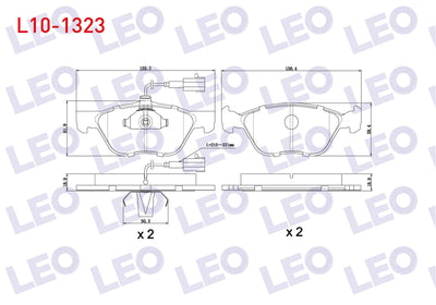 LEO L10-1323 Brake Pad Front with Connector Fiat Marea (185) 2.0i 150 Hp 1996-2007 / Bravo (182) 2.0i 20V Hgt 19 — Brake Pads