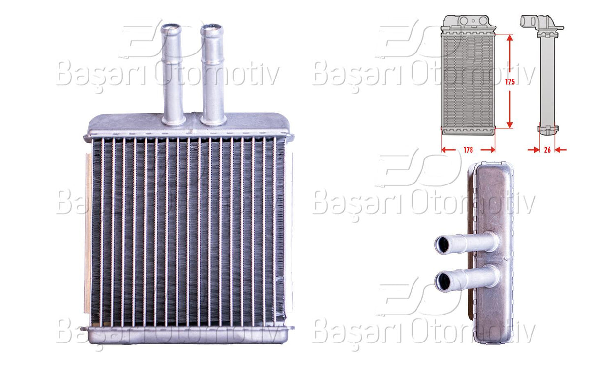Wisco 3143250-00 Heater Core Brazing 175X176 mm Daewoo Lanos 1.3 1.5 Leganza 2.0 16V Nubira Wagon 1.6 16V 2 — Heater & Blower