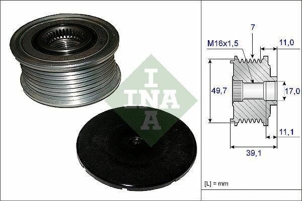 INA Alternator Pulley 05-E-Series for W211 W212 - 7 Grooves, Special Tool Needed — Starting & Charging