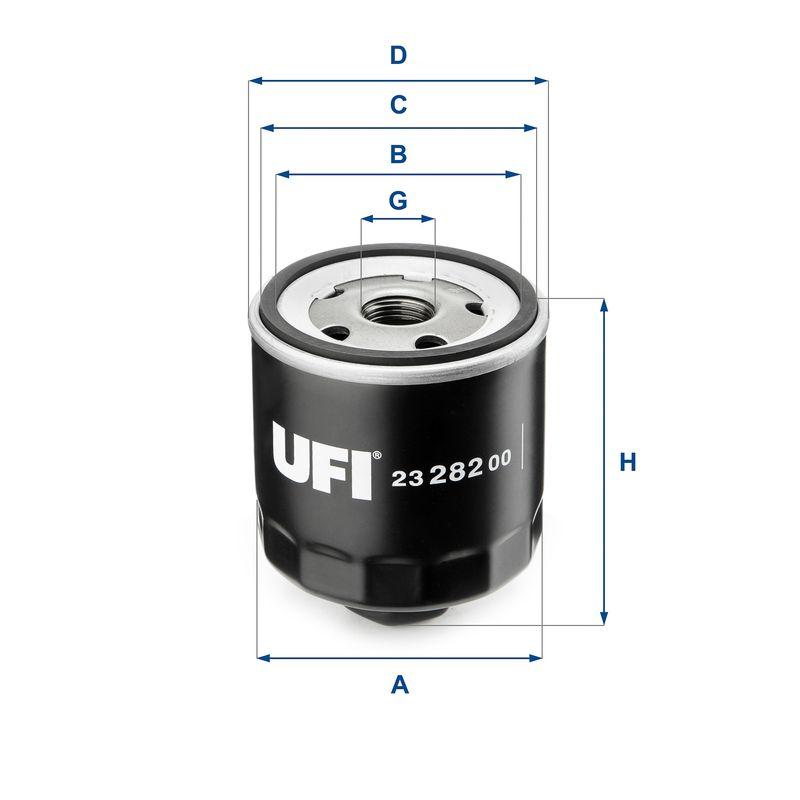 Ufi 23.282.00 Oil Filter VW Polo, Golf III/IV/V/VI and 5 more models — Oil Filters