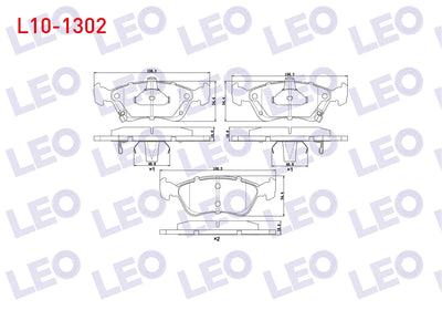 LEO L10-1302 Brake Pad Front with Wear Indicator Toyota Avensis (T22) 1.6i 1997-2003 / Avensis (T22) 2.0i 1997-2 — Brake Pads