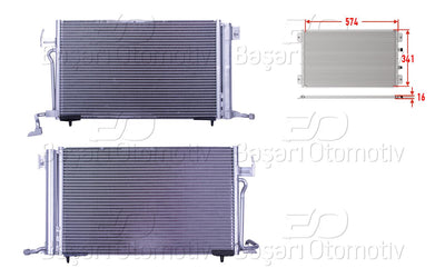 Wisco 3143265-00 A/C Condenser 574X341x16 Peugeot306 96 > — Condensers & Evaporators