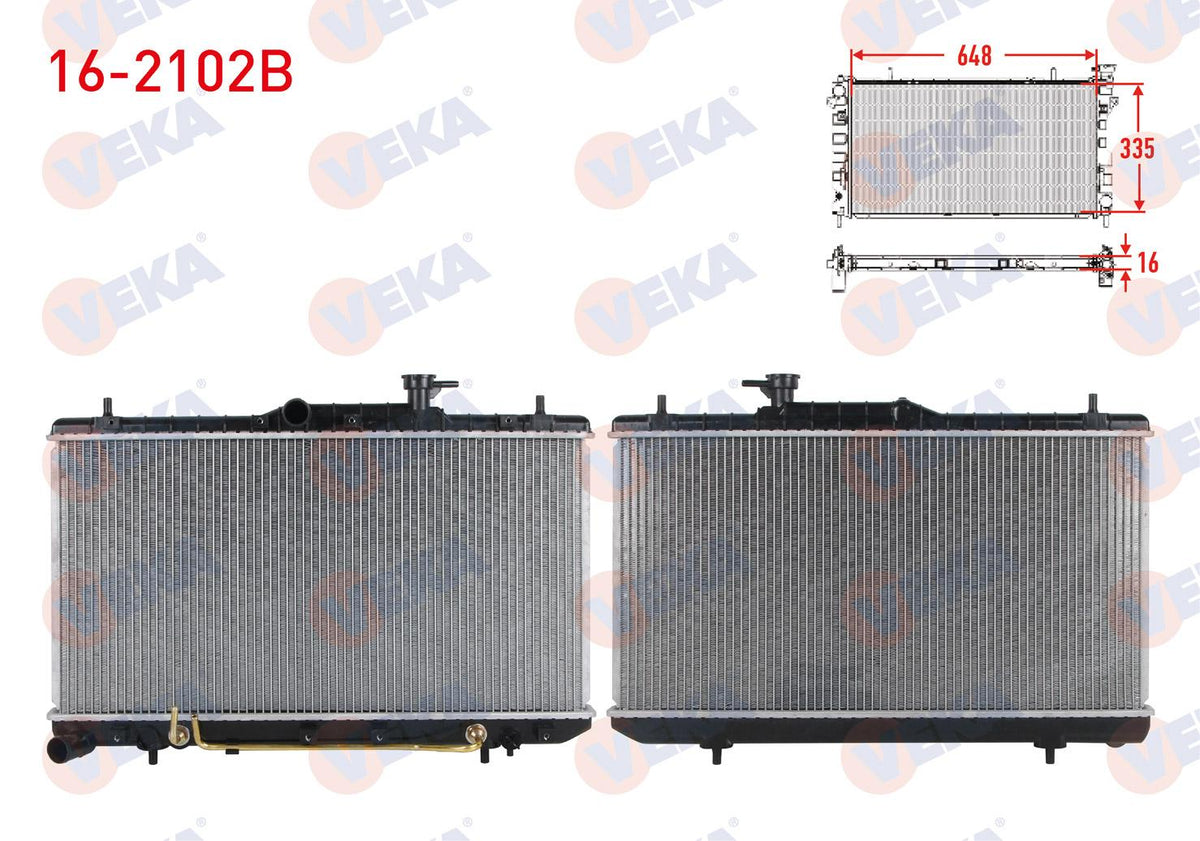 Veka 16-2102B Water Radiator Brazing Hyundai Accent Admire 1.5 A-T 2003-2006 — Radiators & Fans