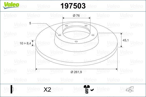 Valeo 197503 Disc Rear 12- i30-Ceed 15Jant | 1 Piece