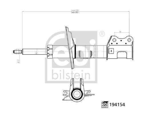 Febi Bilstein 194154 Shock Absorber Front Right Fiorino Bipper Nemo 08> Gas Charged — Shocks & Struts