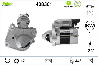 Valeo 438361 Starter Motor Citroen 208, C3 III 1.2 — Starting & Charging