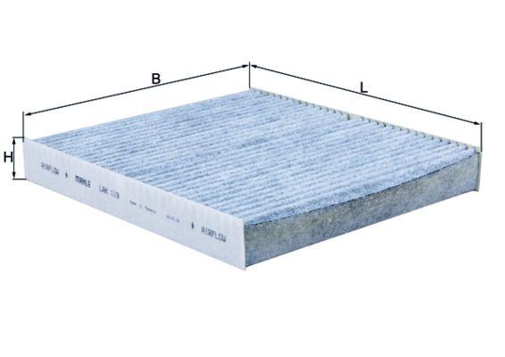 Mahle LAK119 Air Filter with Carbon (Nissan: Almera III-Primera 1.6-1.9 dCi)