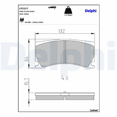 Delphi LP2217 Brake Pad — Brake Pads