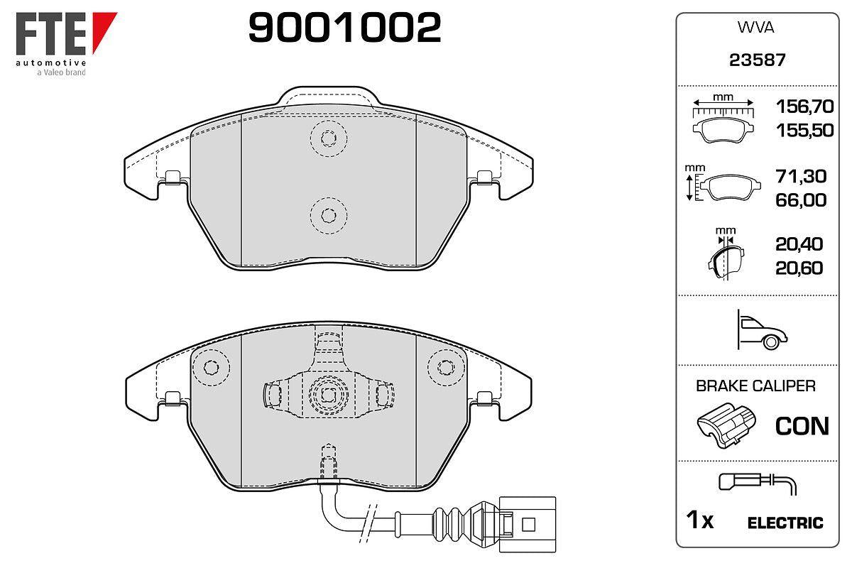 Fte 9001002 Front Brake Pad. Golf V-Caddy-Passat… — Brake Pads