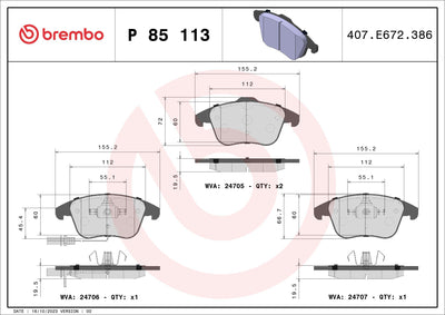 Brembo P85113 Brake Pad Front Audi A4 A5 08-16 — Brake Pads