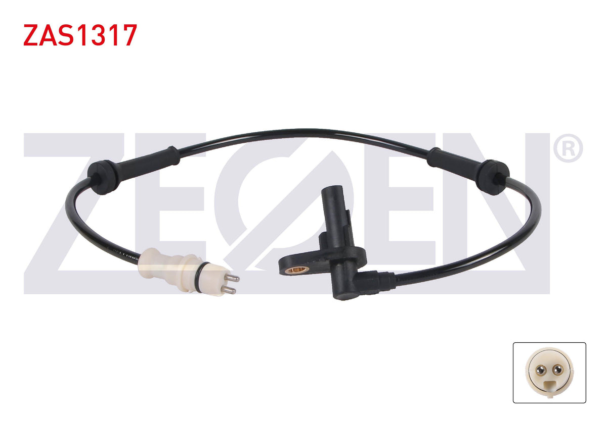 Zegen ZAS1317 ABS Sensor Front Left-Right Renault Clio II 98-05 / Symbol 01-09 / Kangoo 97-(with Connec — Brake Sensors & ABS