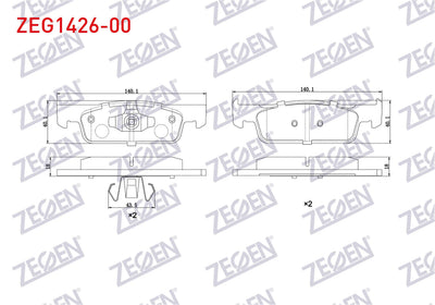 Zegen ZEG1426-00 Brake Pad Front Renault Symbol III (Jz0 / 1) 1.5 dCi 16 Rim 2012-/ Clio IV 1.5 dCi 75 Hp 2012-/ — Brake Pads