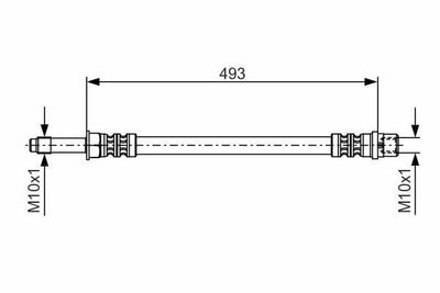 Bosch 1987476294 Brake Hose 493mm Length Compatible with Mercedes-Benz Sprinter — Brake Hydraulics