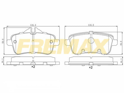 Fremax FBP-1917 Rear Brake Pad Corbon Formula) Mercedes W166-176-117-Slk172 2012-2018 — Brake Pads