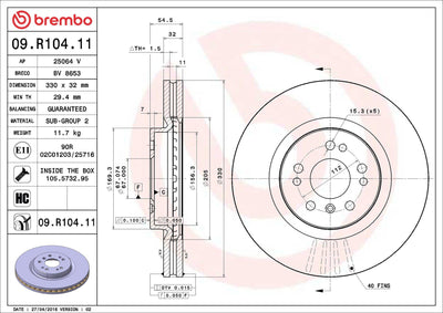 Brembo 09R10411 Brake Disc Front 4-Matic Mercedes W166 C292 W251 — Brake Rotors & Drums