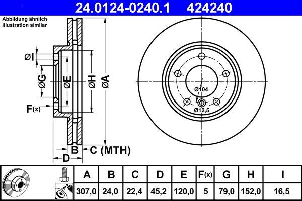 ATE 24.0124-0240.1 Brake Disc — Brake Rotors & Drums