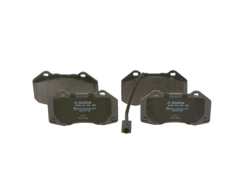 Bosch 0986494228 Brake Pad Front MiTo 08-1.4 Turbo Multiair / Clio III 05-1.2 16V / Megane II 02-2.0 Renault Spo — Brake Pads